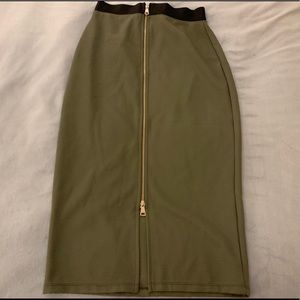 Bebe midi zipper skirt